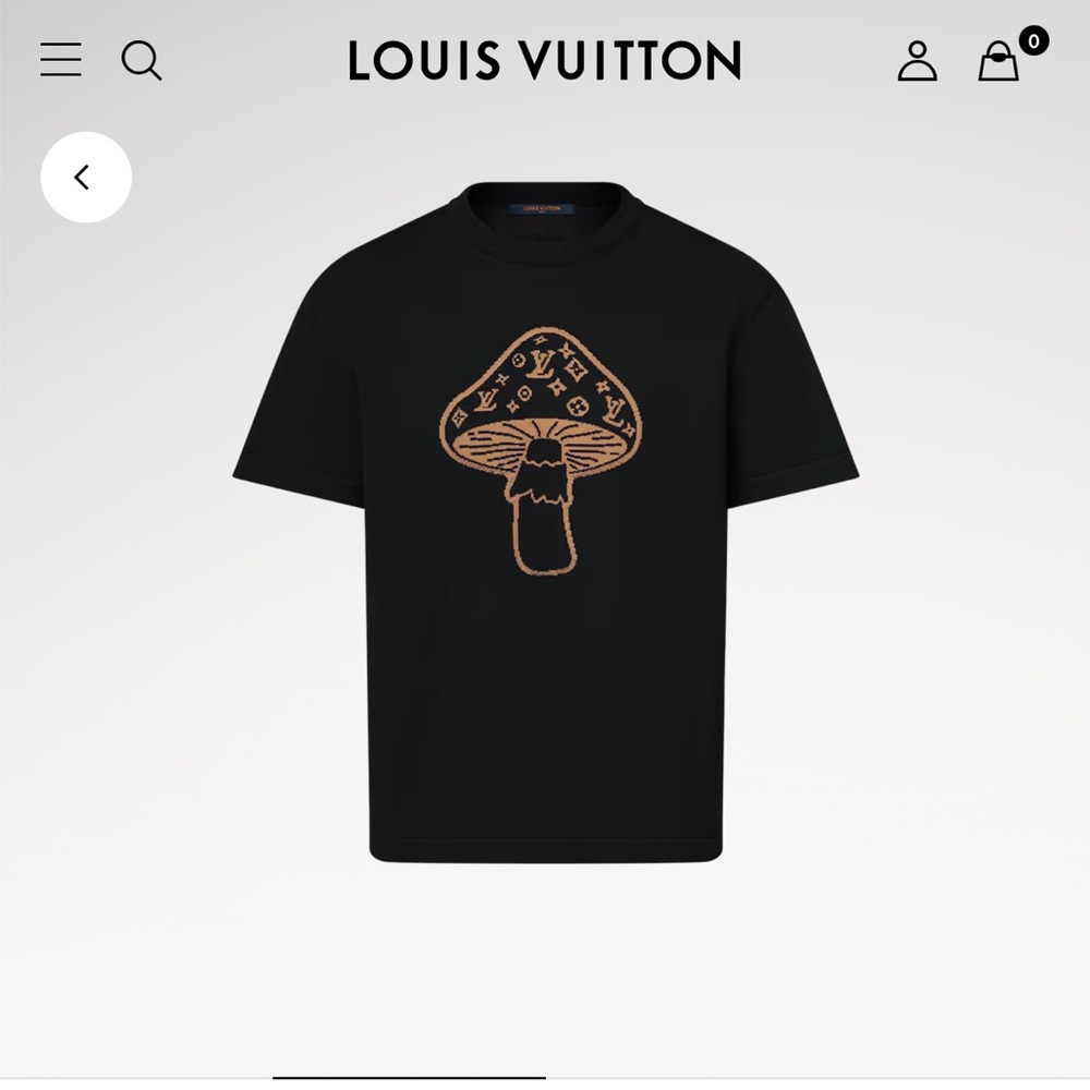 Louis Vuitton Black Short-Sleeved Intarsia Crewneck